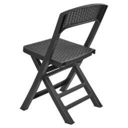 Urbn-Garden Urbngarden 3Pcs Black 2 Chairs & Table Garden Set Outdoor Furniture Plastic Weatherproof - thumbnail 2
