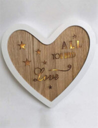 Shatchi Wooden Heart Table Top Decoration Christmas Gift - thumbnail 2