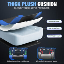 Luckracer Gaming Chair For Adults Computer Chairs With Footrest Ergonomic Height Adjustable Reclining Pc Chair, Blue - thumbnail 7