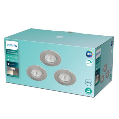 Philips Led 3-Pack Sparkle Recessed Spotlights 5W, Ip65 - image 1