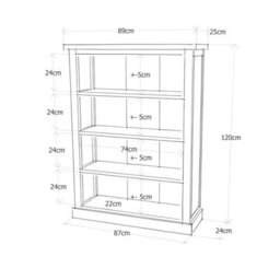 Cabinet Bits Loreo Light Grey Bookcase 120X90X25Cm - thumbnail 8