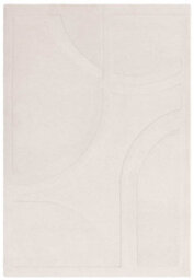 Cream Abstract Wool Handmade Easy To Clean Modern Dining Room Bedroom And Living Room Rug -120Cm X 170Cm - thumbnail 5