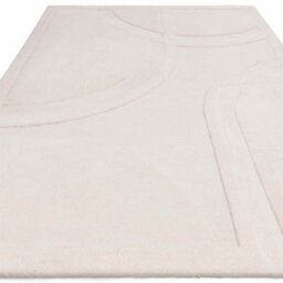 Cream Abstract Wool Handmade Easy To Clean Modern Dining Room Bedroom And Living Room Rug -120Cm X 170Cm - thumbnail 2