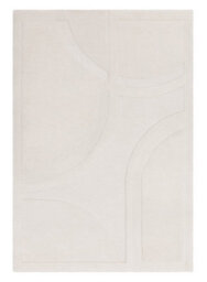 Cream Abstract Wool Handmade Easy To Clean Modern Dining Room Bedroom And Living Room Rug -120Cm X 170Cm - thumbnail 1