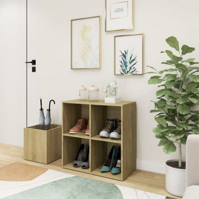 Berkfield Hall Shoe Cabinet Sonoma Oak 105X35.5X70 Cm Engineered Wood - image 1