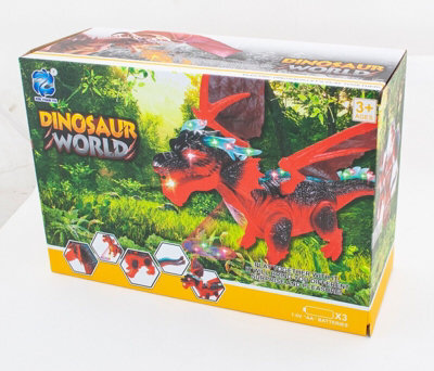 Electric Light Up Dinosaur Walking With Sounds Play Kids Fun Toy Xmas Gift New