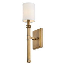 Luminosa Lighting Elstead Hinkley Moore Candle Wall Lamp Traditional Heritage Brass, Ivory Linen Shade 1X E14 - thumbnail 5