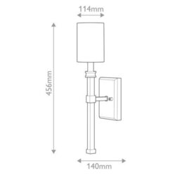 Luminosa Lighting Elstead Hinkley Moore Candle Wall Lamp Traditional Heritage Brass, Ivory Linen Shade 1X E14 - thumbnail 3