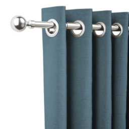 Stiley Living Stainless Steel 28mm Extendable Curtain Pole Kit With Orb Finials, Klickfit Brackets & Fixings, 710-1200mm - thumbnail 2