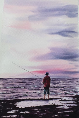 Boy At Sunset 25.4 X 35.6 X 0 Cm (10 X 14 X 0 Inches)