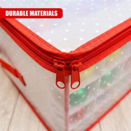 Geezy Christmas Bauble Storage Box 64 Ornament Organiser Clear Decoration Bag Holder - thumbnail 5