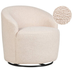 Beliani Swivel Armchair Davik Boucle Beige - thumbnail 1