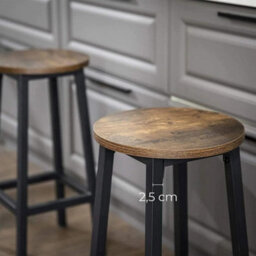 Songmics Dual Bar Stools Set, Elevated Kitchen Seating, Counter Chairs, Steel, Easy Assembly, Rustic Brown And Black - thumbnail 3