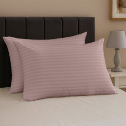 Bedlooms Peach Satin Stripe Pillowcase 3 Pair - Soft Touch Striped Pillow Covers Skin Friendly Pillowcase Bedding Set 50X75 Cm - thumbnail 9