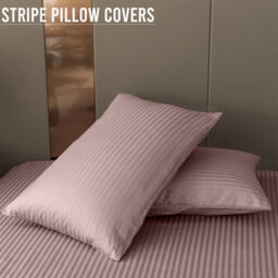 Bedlooms Peach Satin Stripe Pillowcase 3 Pair - Soft Touch Striped Pillow Covers Skin Friendly Pillowcase Bedding Set 50X75 Cm - thumbnail 8