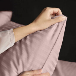 Bedlooms Peach Satin Stripe Pillowcase 3 Pair - Soft Touch Striped Pillow Covers Skin Friendly Pillowcase Bedding Set 50X75 Cm - thumbnail 5