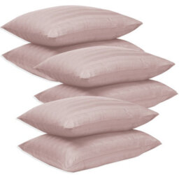 Bedlooms Peach Satin Stripe Pillowcase 3 Pair - Soft Touch Striped Pillow Covers Skin Friendly Pillowcase Bedding Set 50X75 Cm - thumbnail 1