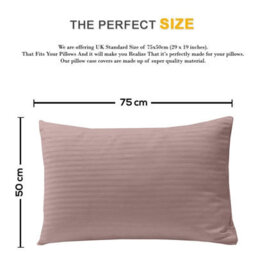 Bedlooms Peach Satin Stripe Pillowcase 3 Pair - Soft Touch Striped Pillow Covers Skin Friendly Pillowcase Bedding Set 50X75 Cm - thumbnail 3