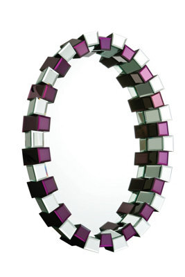 Orsina Carlotta Purple Mirrored Glass Wall Mirror - image 1