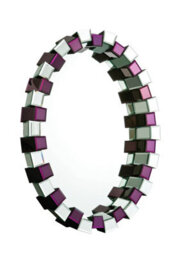 Orsina Carlotta Purple Mirrored Glass Wall Mirror