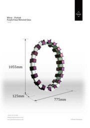 Orsina Carlotta Purple Mirrored Glass Wall Mirror - thumbnail 2