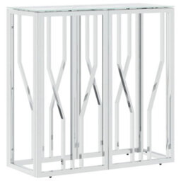 Berkfield Console Table 70X30X70 Cm Stainless Steel And Glass - thumbnail 2
