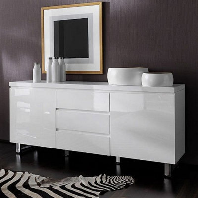 Furniture in Fashion Sydney High Gloss Sideboard With 2 Door 3 Drawer In White