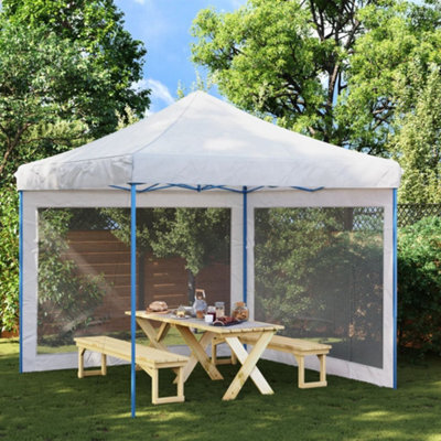 Walplus Party Tent Garden Gazebo Canopy Sidewall 2 Pcs White And Black Mesh - image 1