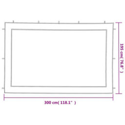 Walplus Party Tent Garden Gazebo Canopy Sidewall 2 Pcs White And Black Mesh - thumbnail 5