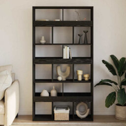 Berkfield Modern Plant Stand Black Oak Engineered Wood 100X33X187,5 Cm - thumbnail 2
