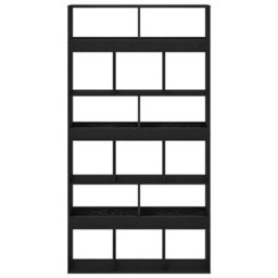 Berkfield Modern Plant Stand Black Oak Engineered Wood 100X33X187,5 Cm - thumbnail 6