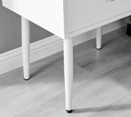 Furniturebox Taylor White Painted Wooden Bedside Table With 2 Drawers And Silver Handles - thumbnail 5