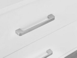 Furniturebox Taylor White Painted Wooden Bedside Table With 2 Drawers And Silver Handles - thumbnail 4