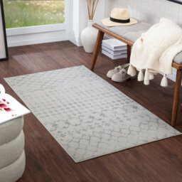 Livabliss Roma-Geometric Off-White Grey Living Dining Bedroom Rug 80 X 150 Cm Easy Care, Non Shedding - thumbnail 2