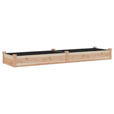 Berkfield Practical Garden Raised Bed With Liner 240X60X25 Cm Solid Wood Fir - image 1