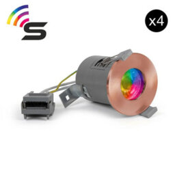 4 Pack - Rose Gold Gu10  Fire Rated Smart Led Downlight - Ip65 - Se Home - thumbnail 1