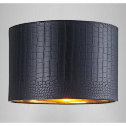 Happy Homewares Modern Black Croc Design Faux Leather 12 Lamp Shade With Shiny Gold Inner - thumbnail 5