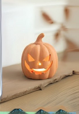 Terracotta Pumpkin Tealight Holder - image 1