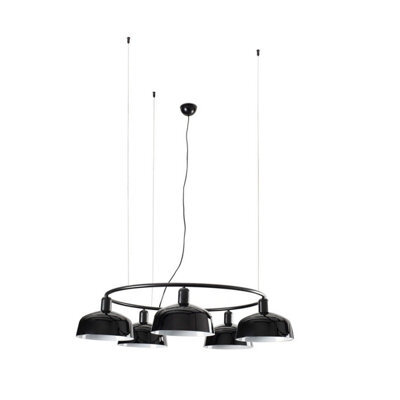 Luminosa Lighting Luminosa Tatawin Medium 5 Light Cylindrical Pendant Ceiling Light Satin Black