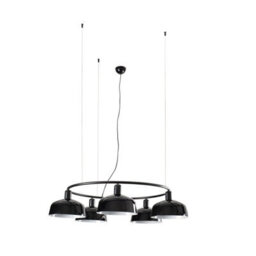 Luminosa Lighting Luminosa Tatawin Medium 5 Light Cylindrical Pendant Ceiling Light Satin Black