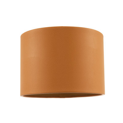 Happy Homewares Classic Dark Mustard Faux Leather Lamp Shade With Inner Cotton Lining - image 1