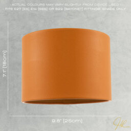 Happy Homewares Classic Dark Mustard Faux Leather Lamp Shade With Inner Cotton Lining - thumbnail 7
