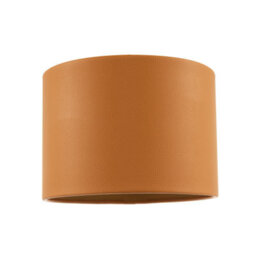Happy Homewares Classic Dark Mustard Faux Leather Lamp Shade With Inner Cotton Lining - thumbnail 1