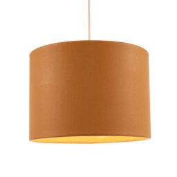 Happy Homewares Classic Dark Mustard Faux Leather Lamp Shade With Inner Cotton Lining - thumbnail 2