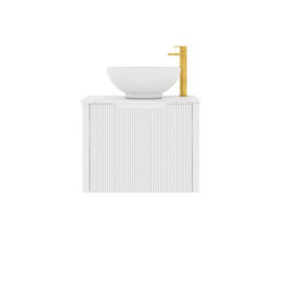 Royal Bathrooms Avenza 600mm Matt White Wall Hung Bathroom Countertop Vanity Unit 1 Drawer With Breeze Basin - thumbnail 6