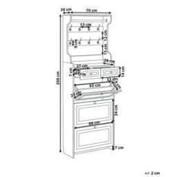 Wyld And Coco Tall White Shoe Cabinet 12-Pair, Drawers, Hooks, Wall-Mountable - 70 X 30 X 200 Cm - thumbnail 4