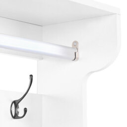 Wyld And Coco Tall White Shoe Cabinet 12-Pair, Drawers, Hooks, Wall-Mountable - 70 X 30 X 200 Cm - thumbnail 9