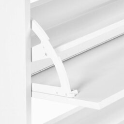 Wyld And Coco Tall White Shoe Cabinet 12-Pair, Drawers, Hooks, Wall-Mountable - 70 X 30 X 200 Cm - thumbnail 8