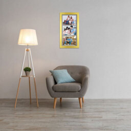 AK Frames 16X8 Gold Modern Multi Photo Frame With Mid Grey Mount - Holds 3 Apertures (3X) 7X5 Photos - thumbnail 3