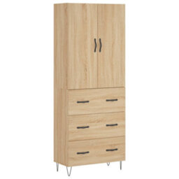 Berkfield Highboard Sonoma Oak 69.5X34X180 Cm Engineered Wood - thumbnail 2